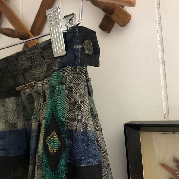 Vintage Geiger Austria Wool Peacock Plaid Maxi Skirt, EU 42/Large - Picture 4 of 9